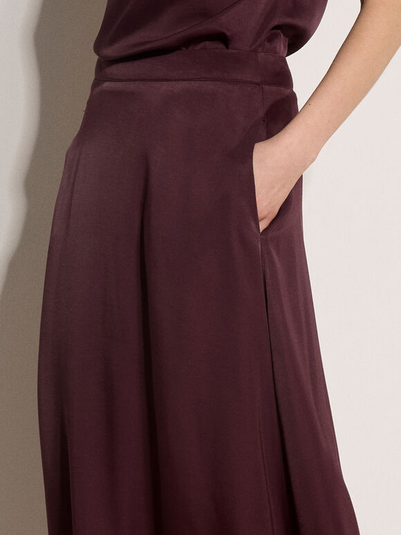 Soft Woven A-Line Midi Skirt, Purple, large