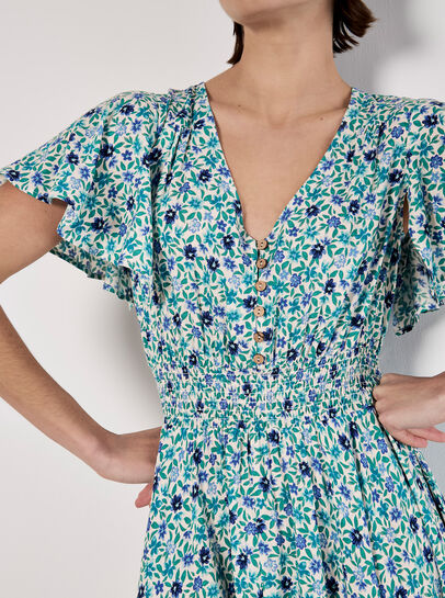 Watercolour Floral Midi Dress