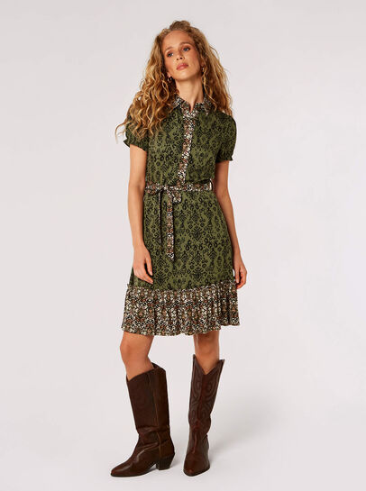 Ikat Tile Shirt Mini Dress