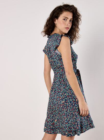 Ruffle Floral Mini Dress