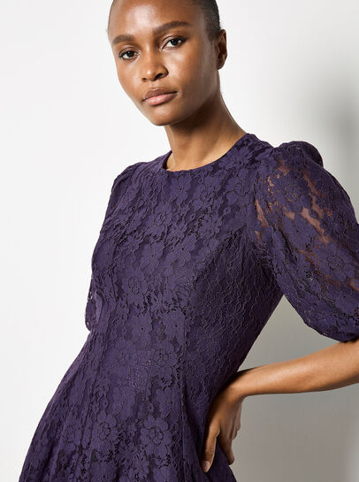 Floral Lace Skater Mini Dress