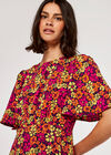 Floral Midi Dress, Orange, large