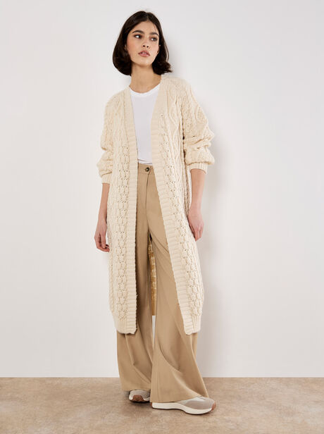 Chunky Cable Knit Longline Cardigan
