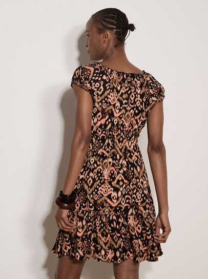 Colourful Ikat Milkmaid Mini Dress