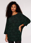Metallic Swirl Batwing Top, Green, large