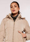 Hooded Puffer Jacket, Stone, large