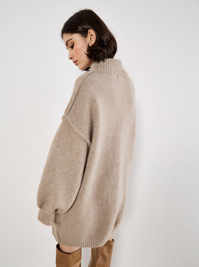 Oversized Fluffy Knit Jumper Mini Dress