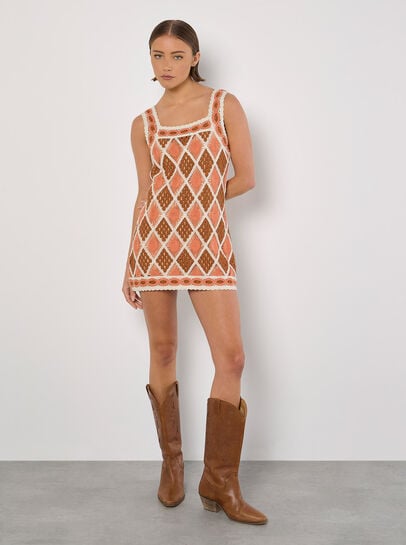 Diamond Crochet Mini Dress