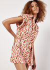 Ikat Print Utility Jumpsuit, Orange, large
