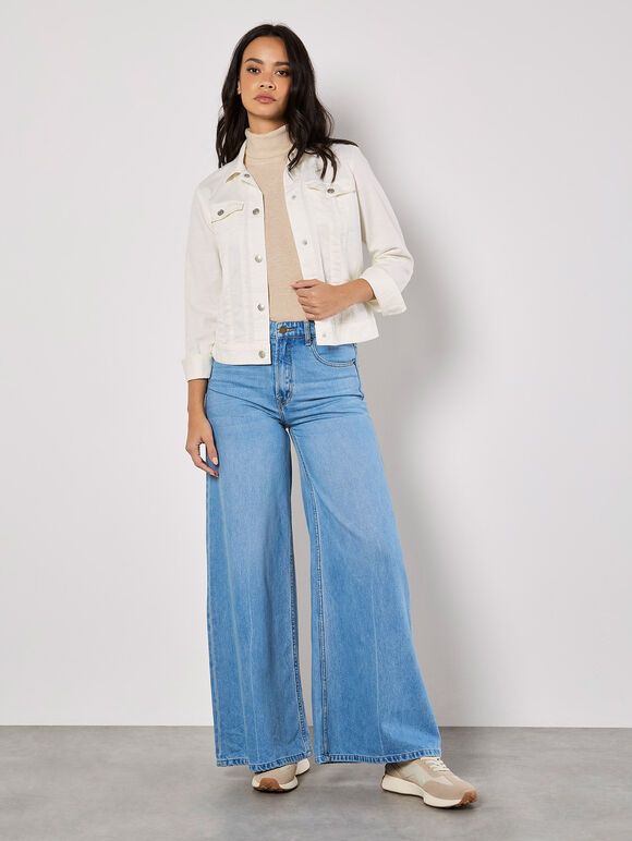 Lightweight Denim Jacket, Cream, large