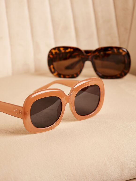 Brown Bardot Sunglasses, Brown, large