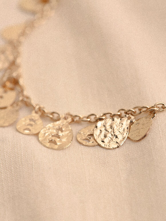 Gold Tone Charms Necklace, Gold, large