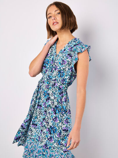 Ditsy Floral Ruffle Mini Dress