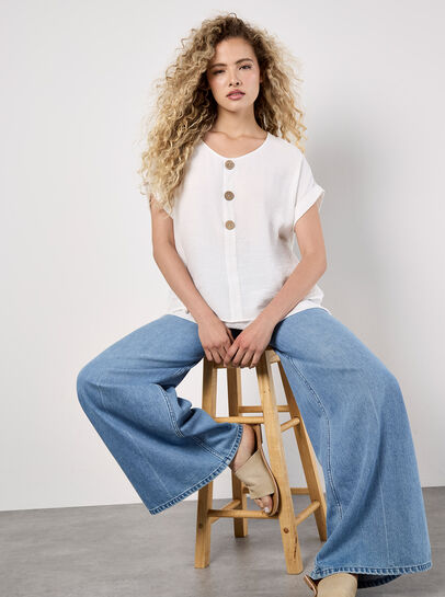 Coconut Button Layered Top