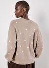 Daisy Embroidered Jumper, Stone, large