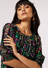 Gold Foil Paisley Top , Black, large