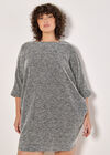 Curve Boucle Cocoon Mini Dress, Black, large