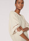 Oversized Ribbed Knit Top, Stone, large