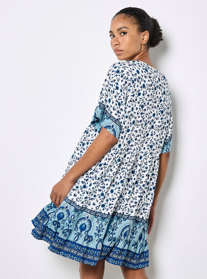 Sarasa Floral Smock Mini Dress
