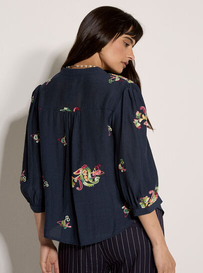 Floral Paisley Embroidered Blouse