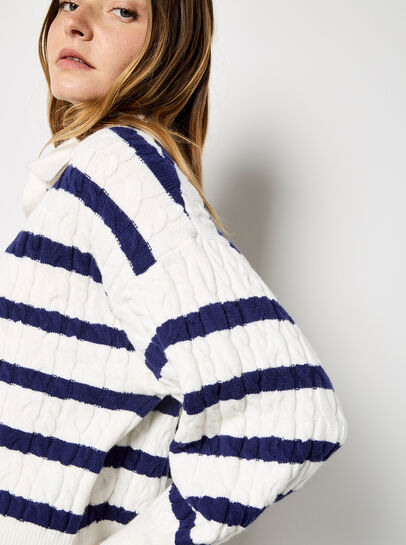Stripe Cable Knit Jumper