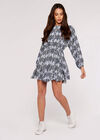 Ikat Mini Dress, Navy, large