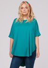 Curve Rounded Hem Top, Green, large