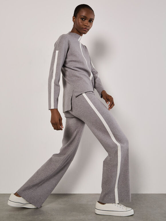 Mono Stripe Joggers, Grey, large