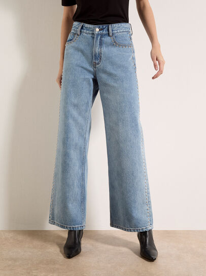 Maca Stud Straight-Leg Jeans