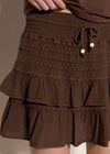 Crochet Tiered Mini Skort, Brown, large
