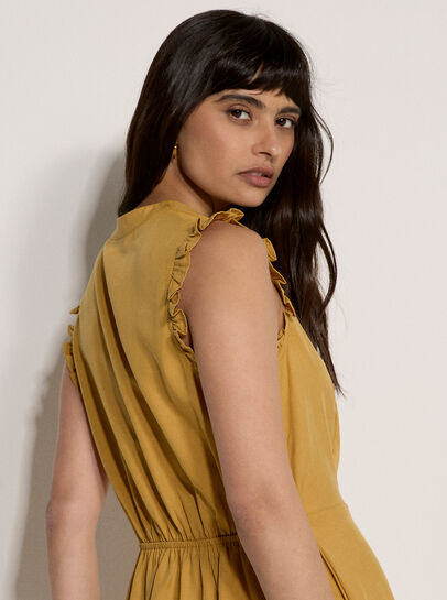 Ruffle Button-Down Mini Dress