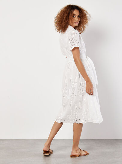 Cotton Broderie Midi Dress