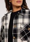 Checked Flannel Shacket, Black, large