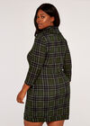 Curve Punk Check Button Dress, Green, large