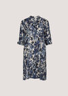 Paintbrush Floral Tunic Shirt, Navy, large