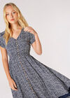 Irregular Dot Crochet Maxi Dress, Navy, large