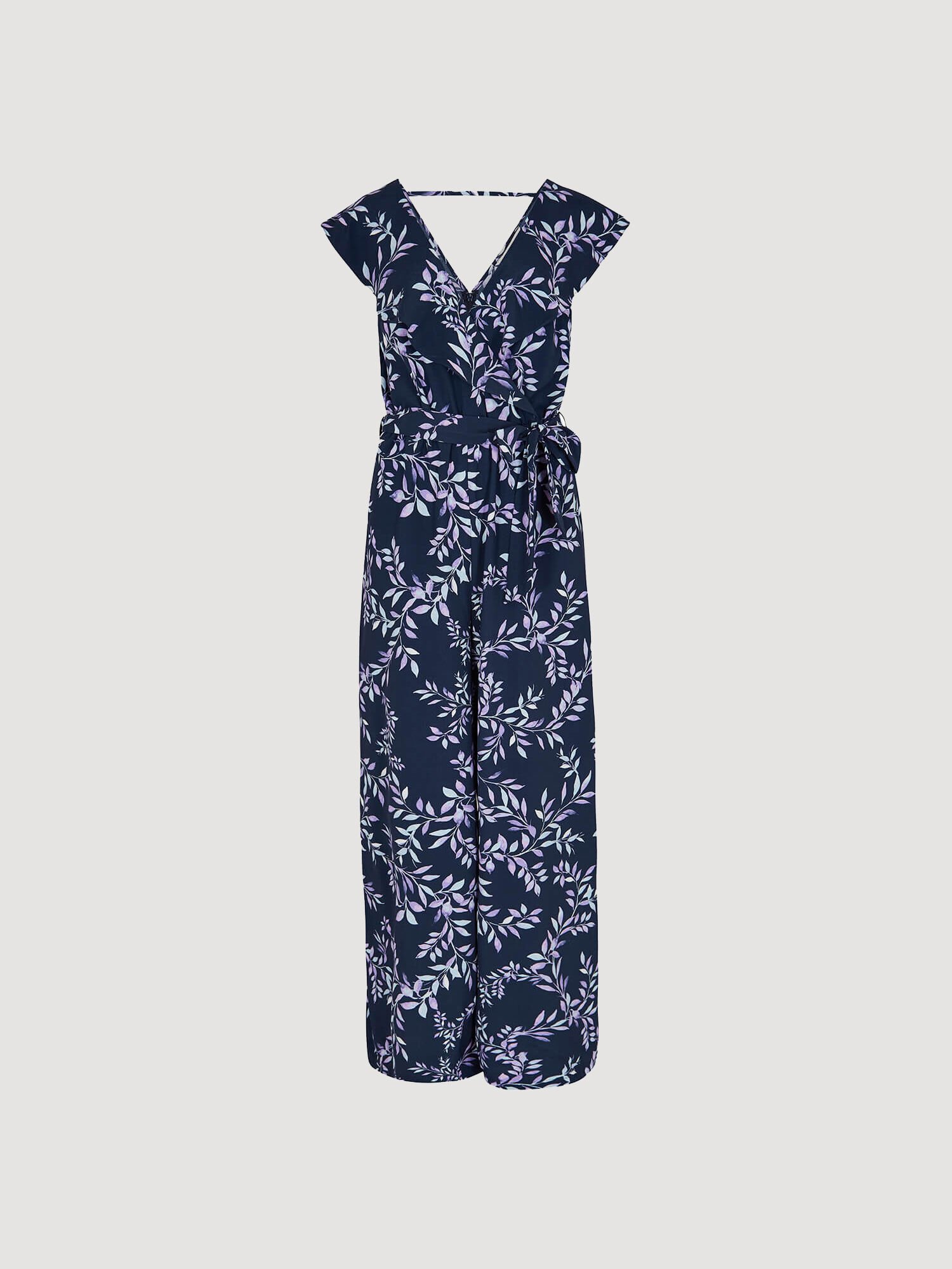 Leaf Wrap Palazzo Jumpsuit Apricot Clothing