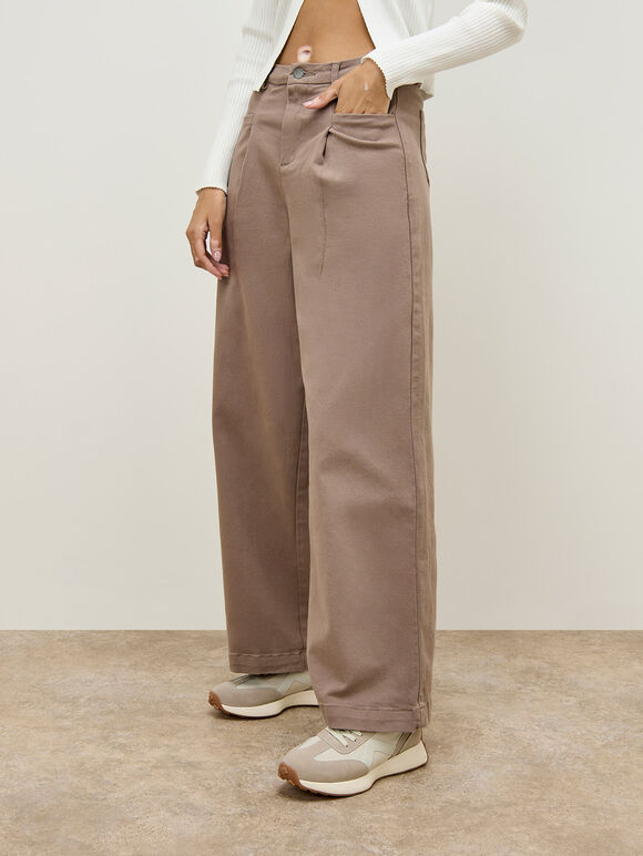 Ella Wide Leg Jeans, Stone, large