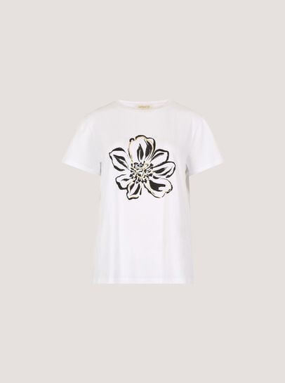 Gold Foil Flower Graphic T-Shirt
