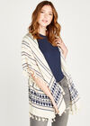 Tribal Lines Cardigan, Cream, large