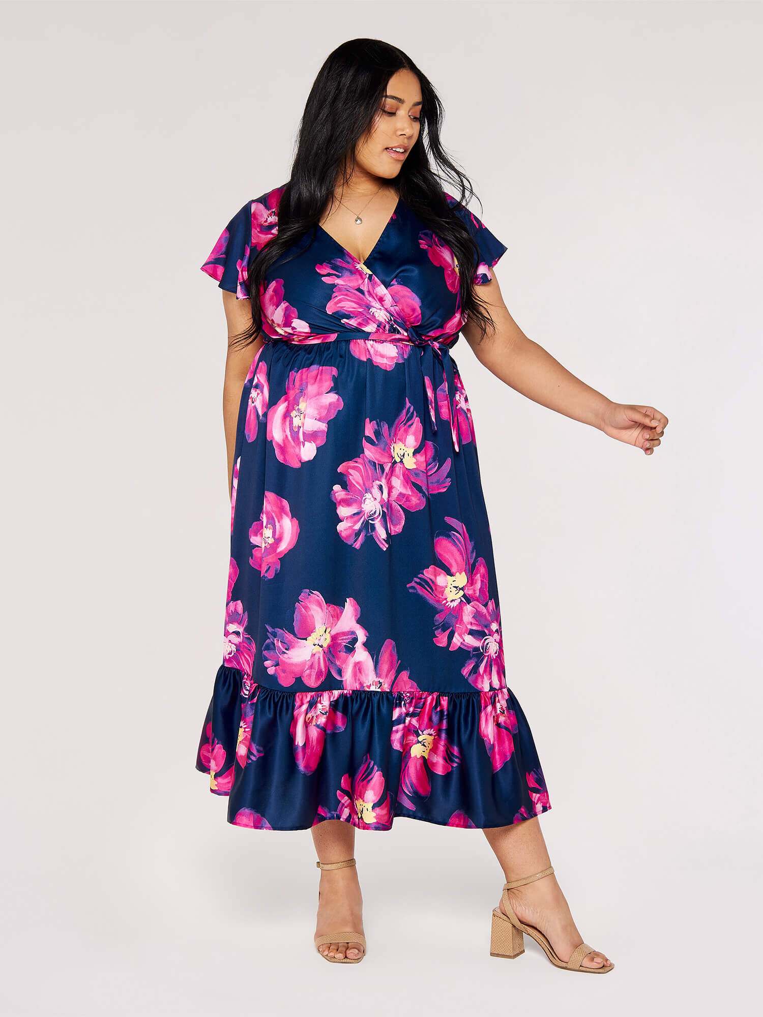 Plus size store navy midi dress