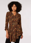 Textured Print Hanky Hem Mini Dress, Rust, large