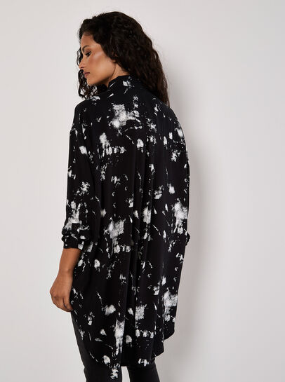Paint Print Oversized Tunic Top