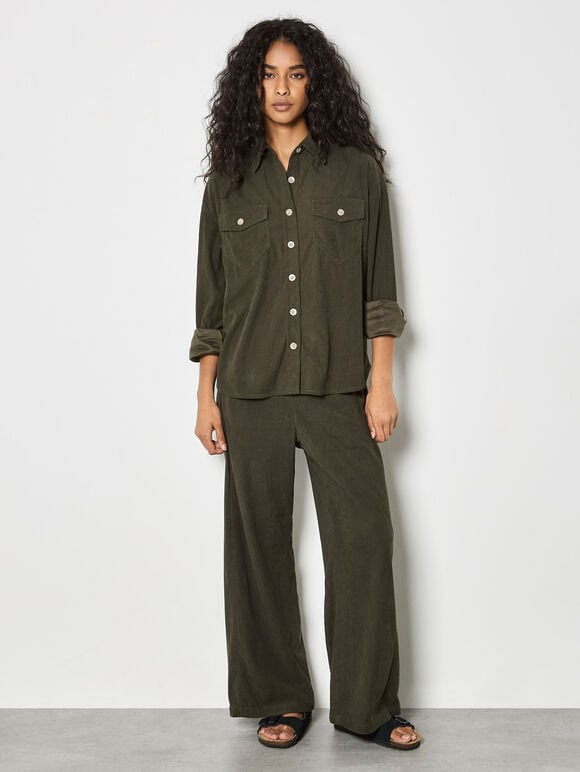 Oversized Cord Shirt & Trouser Set, , large