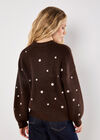 Daisy Embroidered Jumper, Brown, large