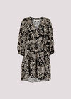 Ikat Sarasa Tiered Mini Dress, Black, large