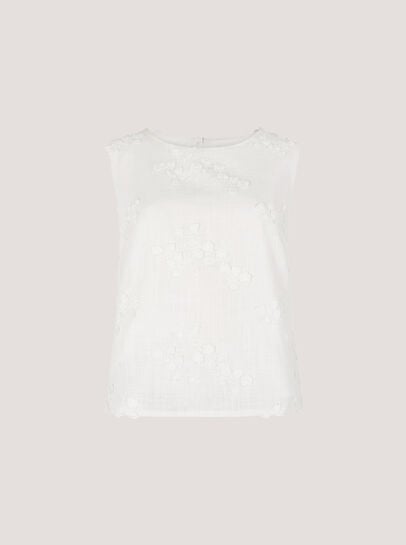 Floral Embroidered Shell Top