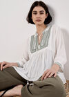 Embroidered Tassel Top, Green, large