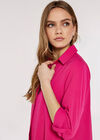 High-Low Hem Shirt Mini Dress, Pink, large