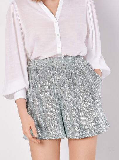 Sequin Embellished Shorts